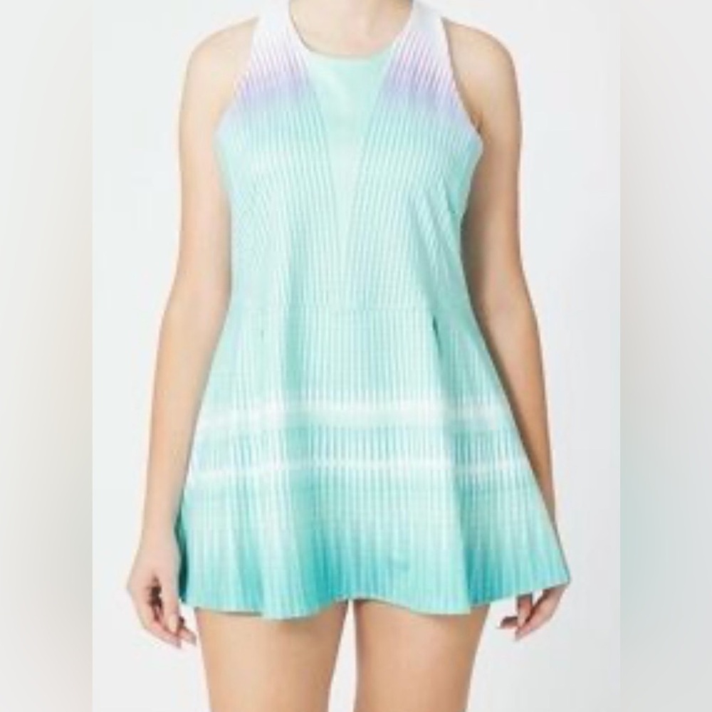 K-Swiss Turquoise and White Striped Tennis Dress